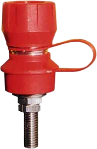 T871 binding post with red insulated head and retaining band